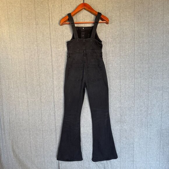 AE Ne(x)t Level Stretch Black Denim Flare Leg Overall Jeans Size 6 Long - Picture 9 of 17